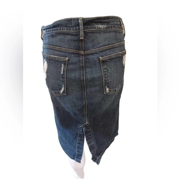 7 for all mankind Distressed Medium Wash Denim Pencil Skirt  Size 29 - Picture 7 of 11